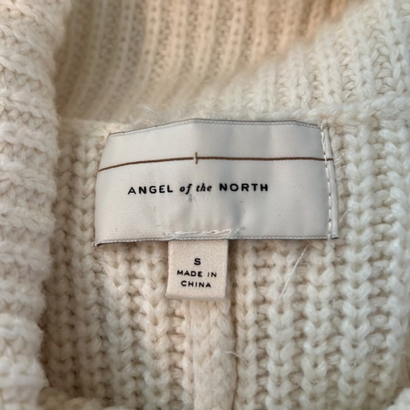 Angel of the North Anthropologie Ivory Wool Blend Sleeveless Turtleneck sz Small - Picture 10 of 13